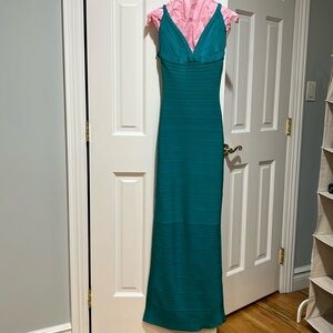 Herve Leger blue gown